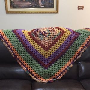 Handmade crochet quilt/throw